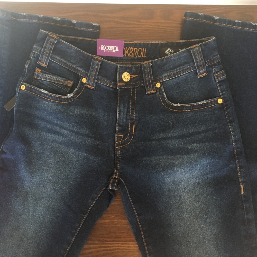 Rock & Roll Cowgirl Mid Rise Bootcut Jeans 26x34